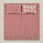 Rose & Red Floral Hand Block Print Cotton Bedspread – Rosewood