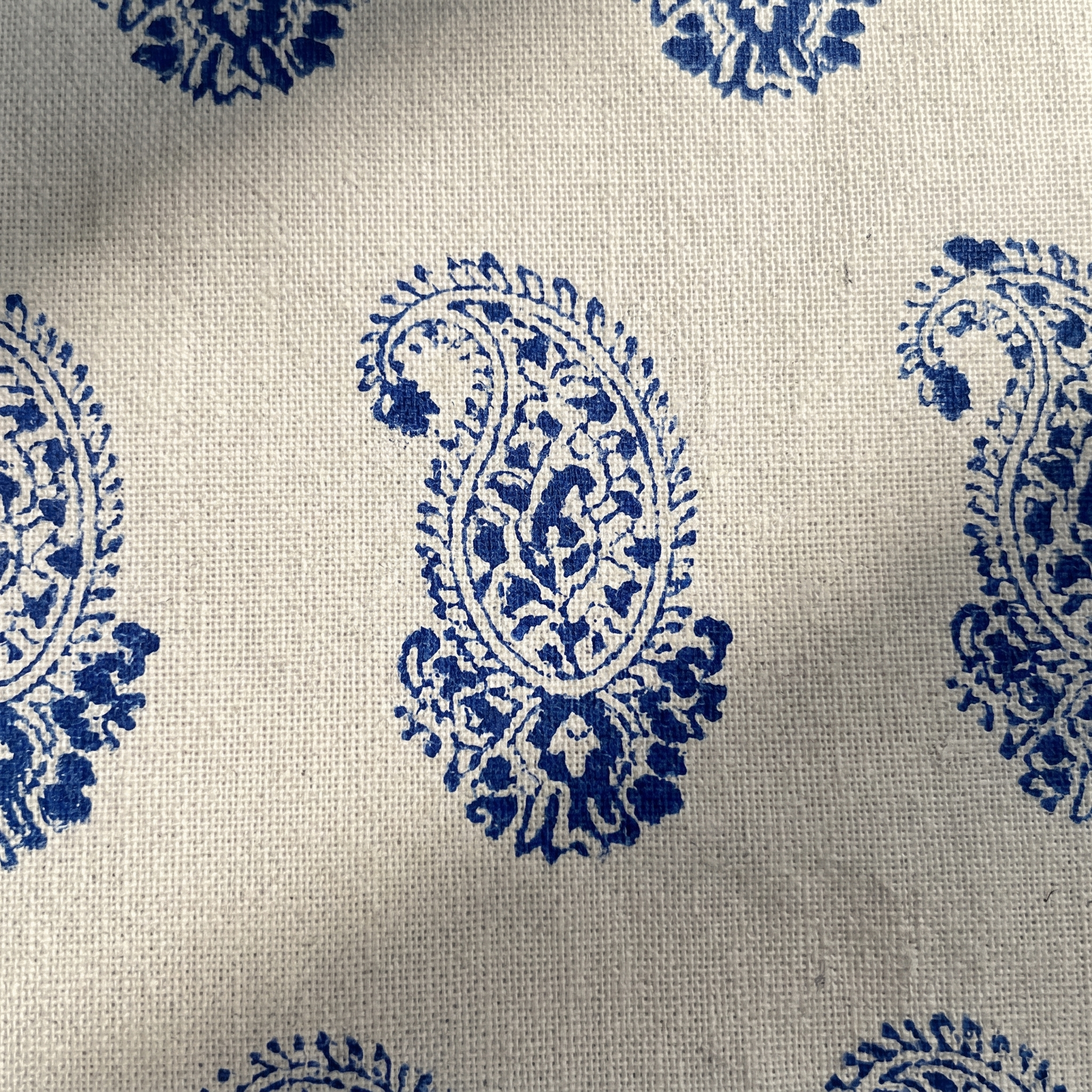Blue & White Paisley Hand Block Print Cotton Bedspread – Cobalt