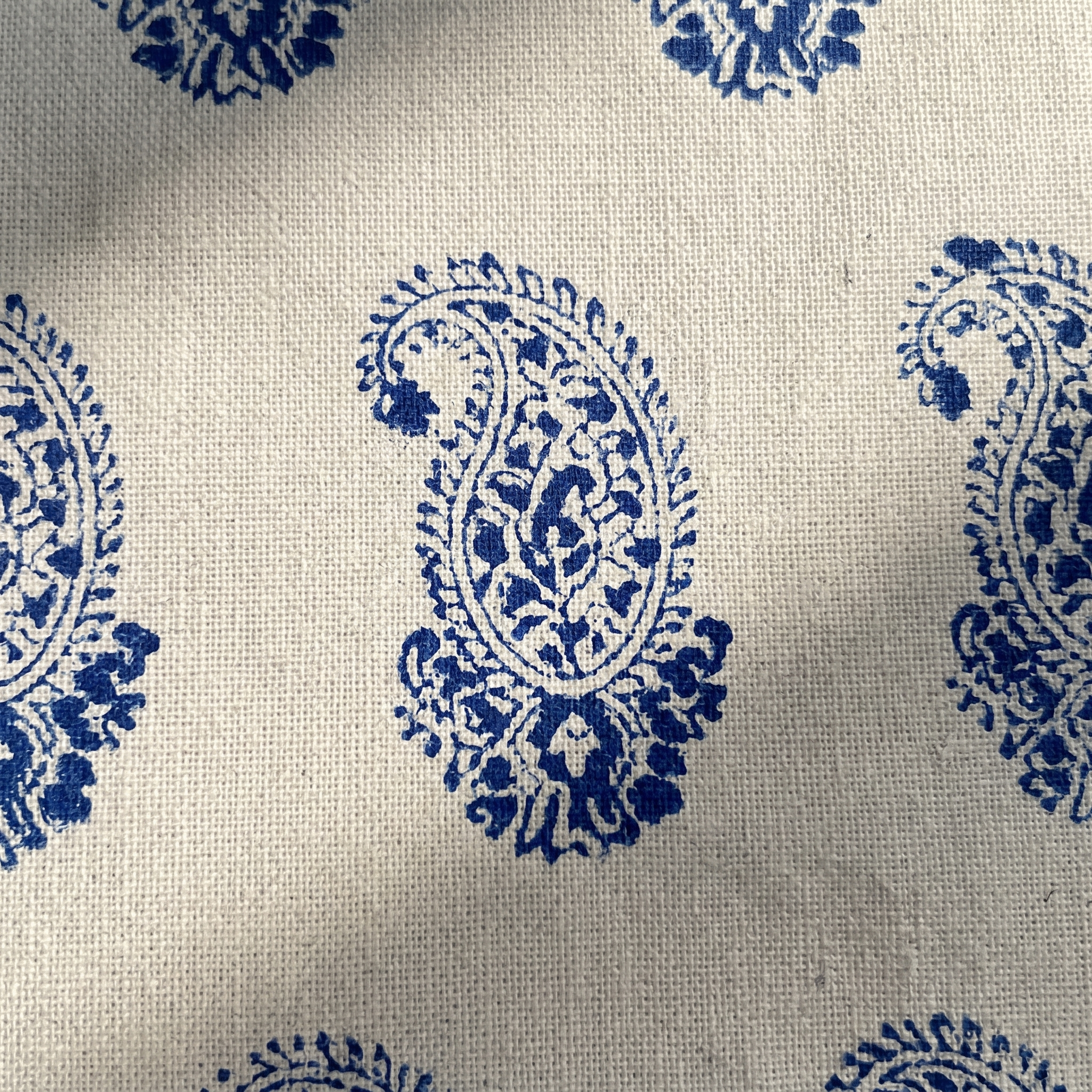 Blue & White Paisley Hand Block Print Cotton Bedspread – Cobalt