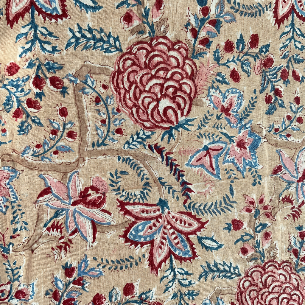 Blush Multicolour Floral Hand Block Print Cotton Bedspread – Blush