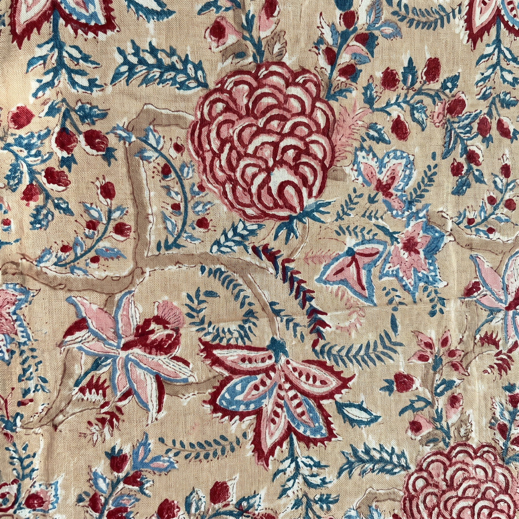 Blush Multicolour Floral Hand Block Print Cotton Bedspread – Blush