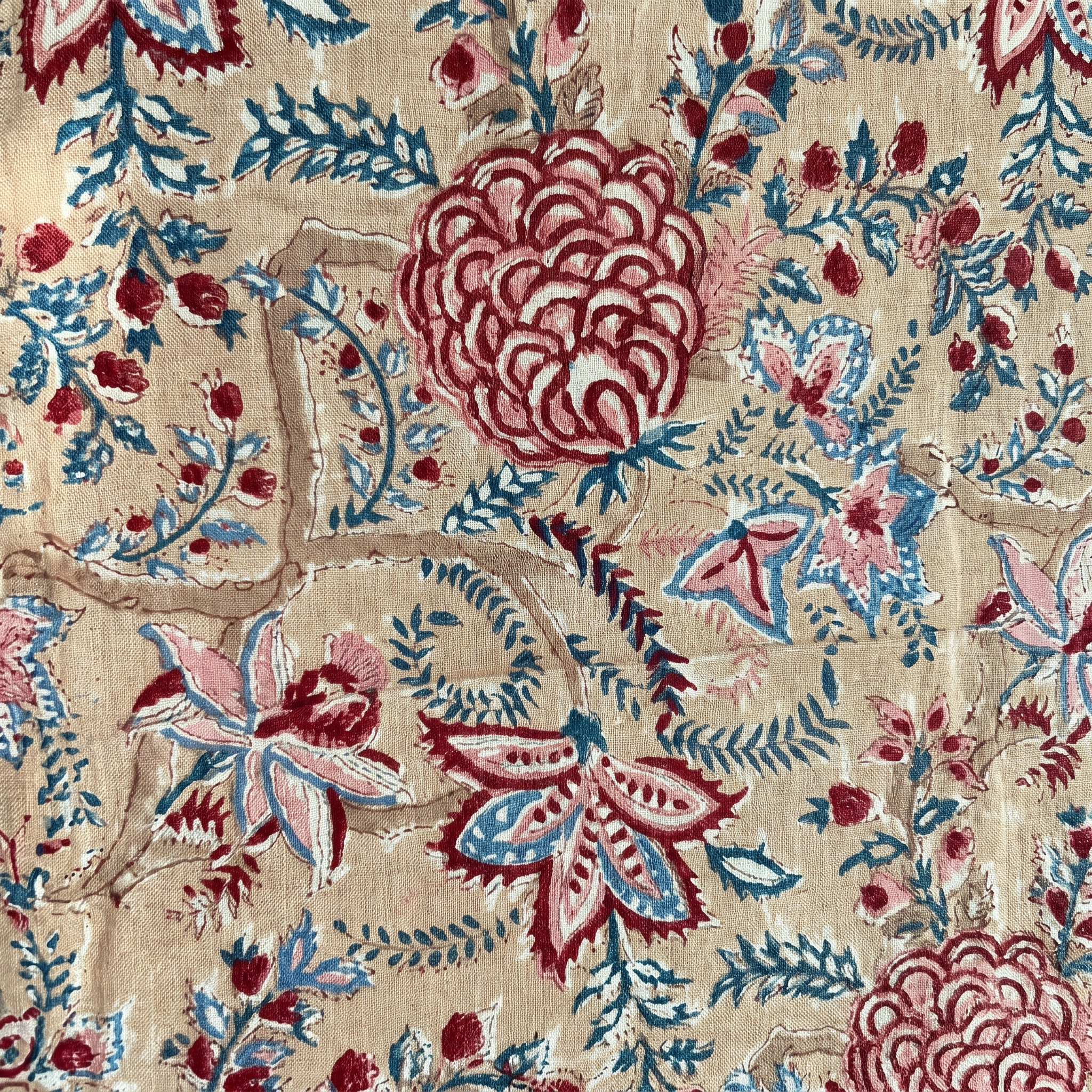 Blush Multicolour Floral Hand Block Print Cotton Bedspread – Blush