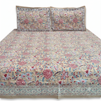 Blush Multicolour Floral Hand Block Print Cotton Bedspread – Blush