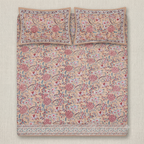 Blush Multicolour Floral Hand Block Print Cotton Bedspread – Blush