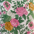 Green & Pink Floral Hand Block Print Cotton Kaftan – Fern