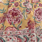 Mustard & Rose Floral Hand Block Print Cotton Sarong – Amber