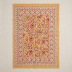 Mustard & Rose Floral Hand Block Print Cotton Sarong – Amber