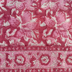 Rose Pink Floral Hand Block Print Cotton Sarong – Rosa