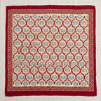 Crimson & Cream Geometric Hand Block Print Cotton Sarong – Garnet