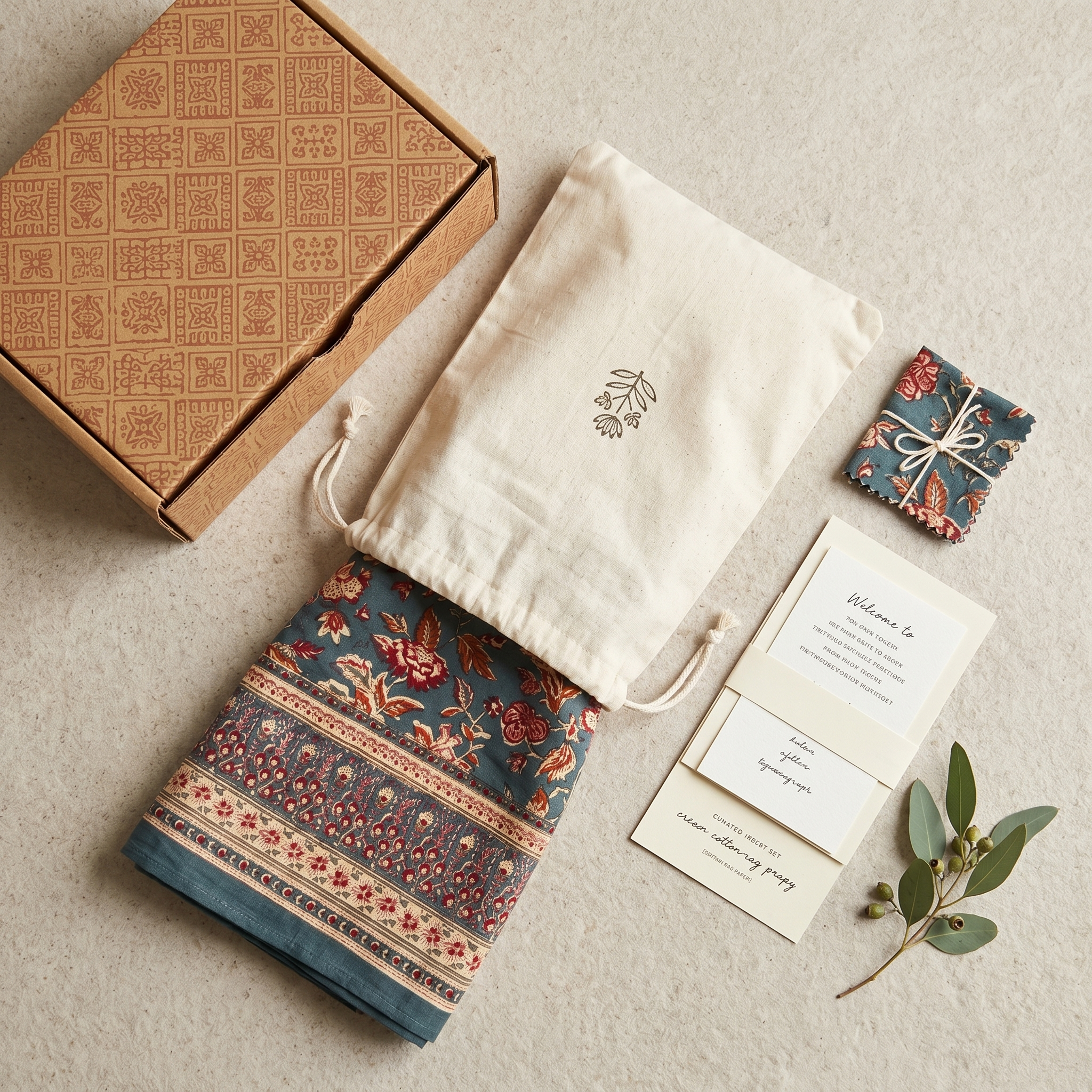 Teal & Rust Floral Hand Block Print Cotton Tablecloth – Sienna