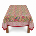 Mustard Multicolour Floral Hand Block Print Cotton Tablecloth – Marigold