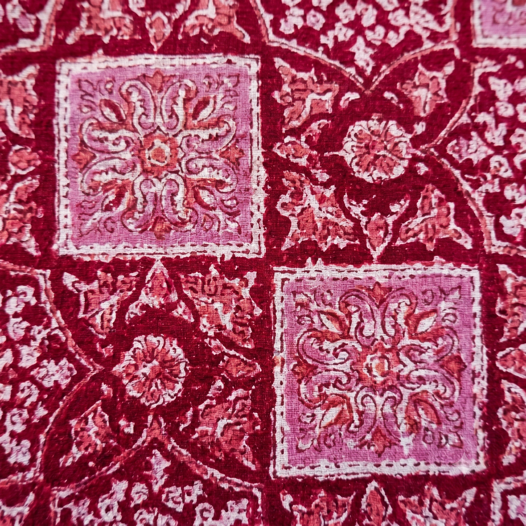 Crimson Patchwork Floral Waffle Cotton Kimono Robe – Cardinal