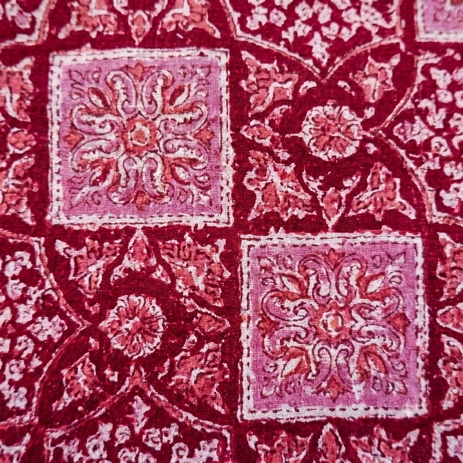 Crimson Patchwork Floral Waffle Cotton Kimono Robe – Cardinal
