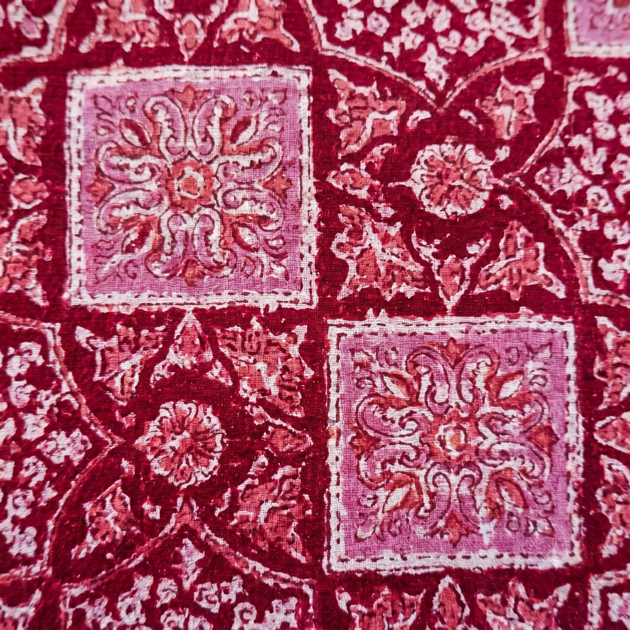 Crimson Patchwork Floral Waffle Cotton Kimono Robe – Cardinal