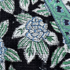 Black & Teal Floral Waffle Cotton Kimono Robe – Onyx