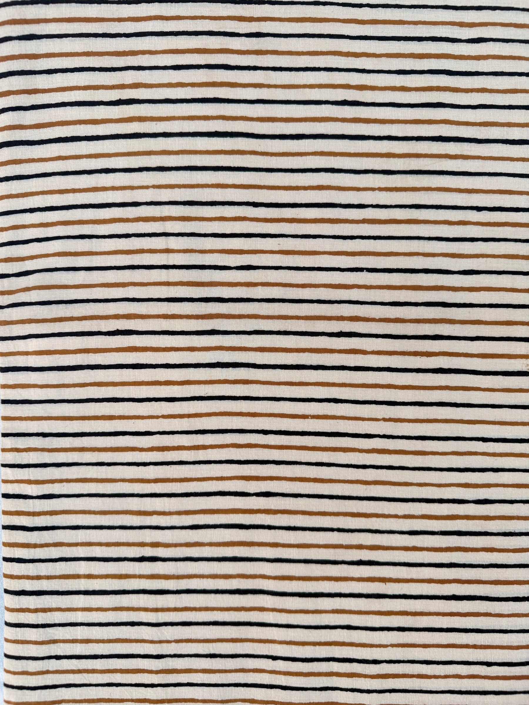 Bagru Daboo Block Print Cotton Fabric – Stripe