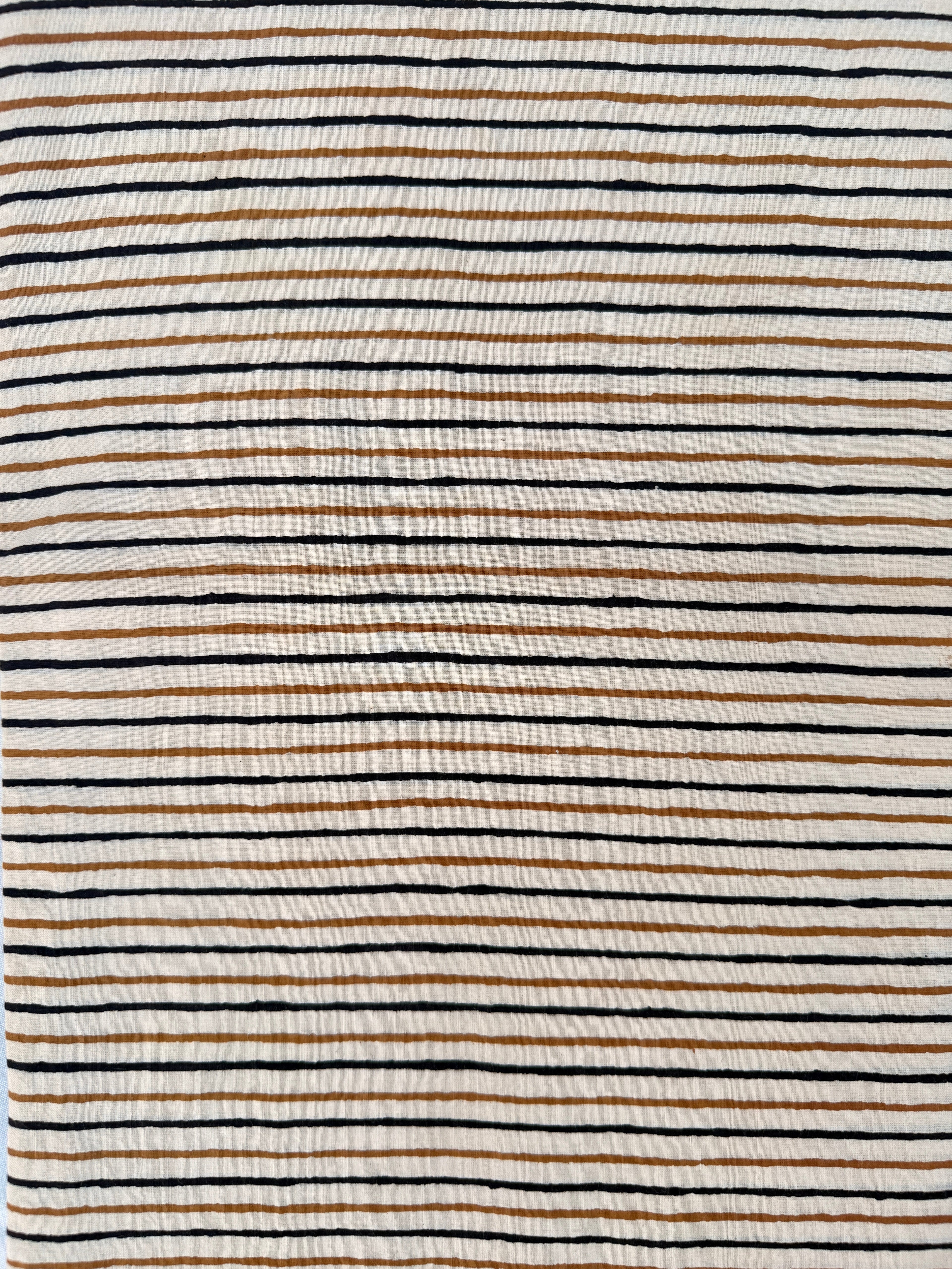Bagru Daboo Block Print Cotton Fabric – Stripe