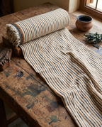 Bagru Daboo Block Print Cotton Fabric – Stripe