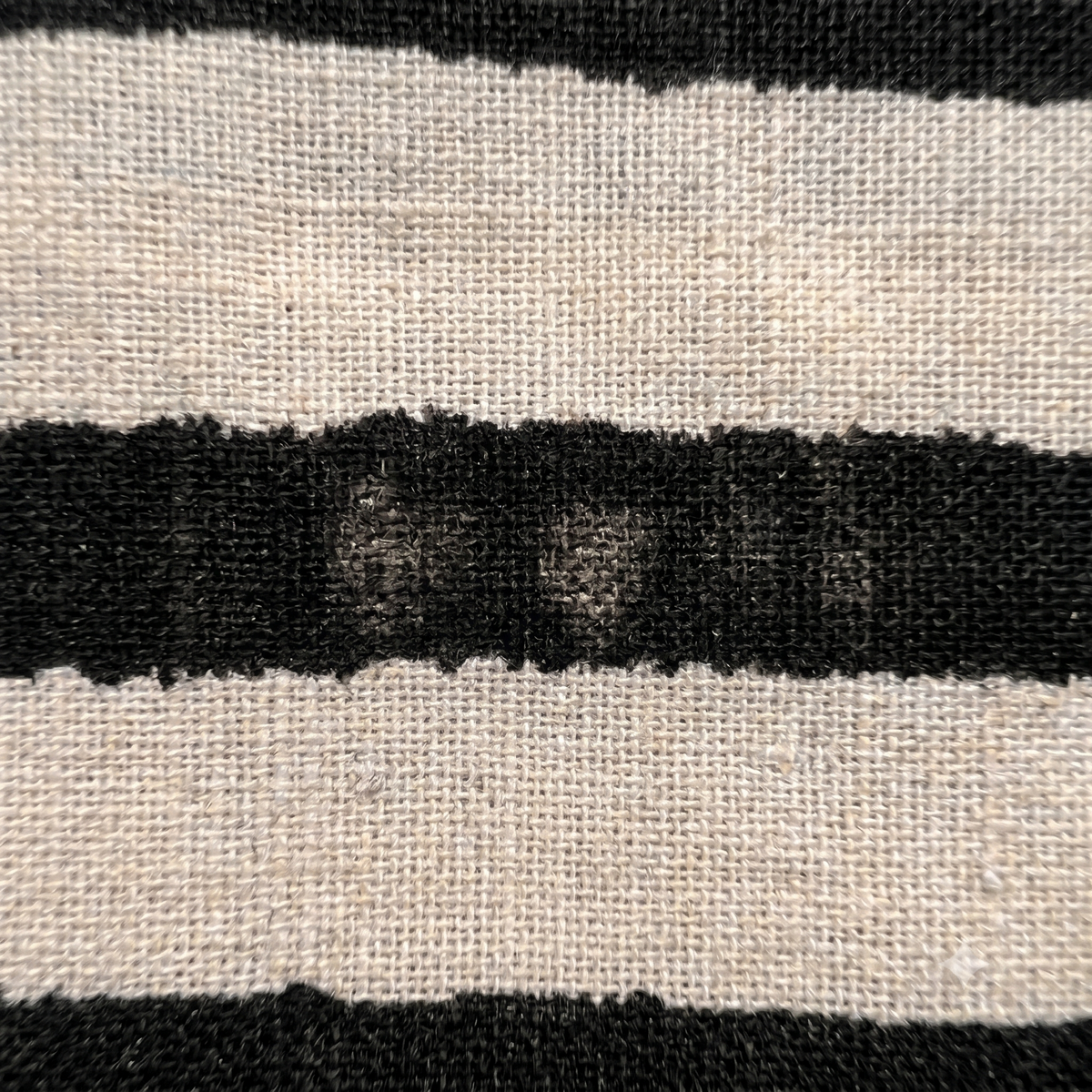 Bagru Daboo Block Print Cotton Fabric – Black & Cream Stripe