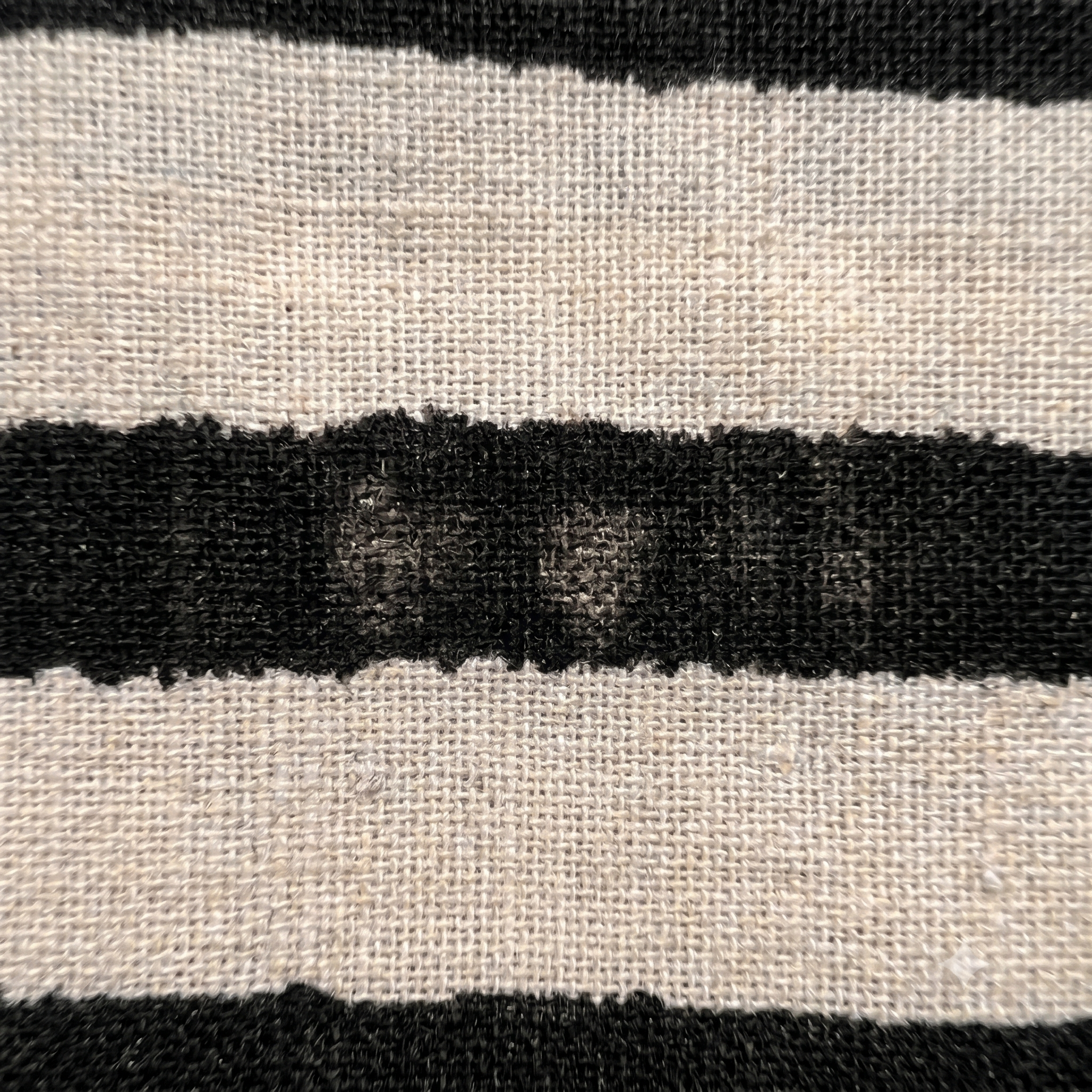Bagru Daboo Block Print Cotton Fabric – Black & Cream Stripe