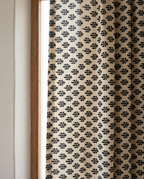 Bagru Daboo Block Print Cotton Fabric – Ivory & Black Buti