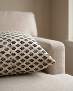 Bagru Daboo Block Print Cotton Fabric – Ivory & Black Buti