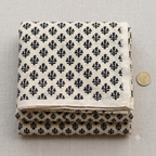 Bagru Daboo Block Print Cotton Fabric – Ivory & Black Buti