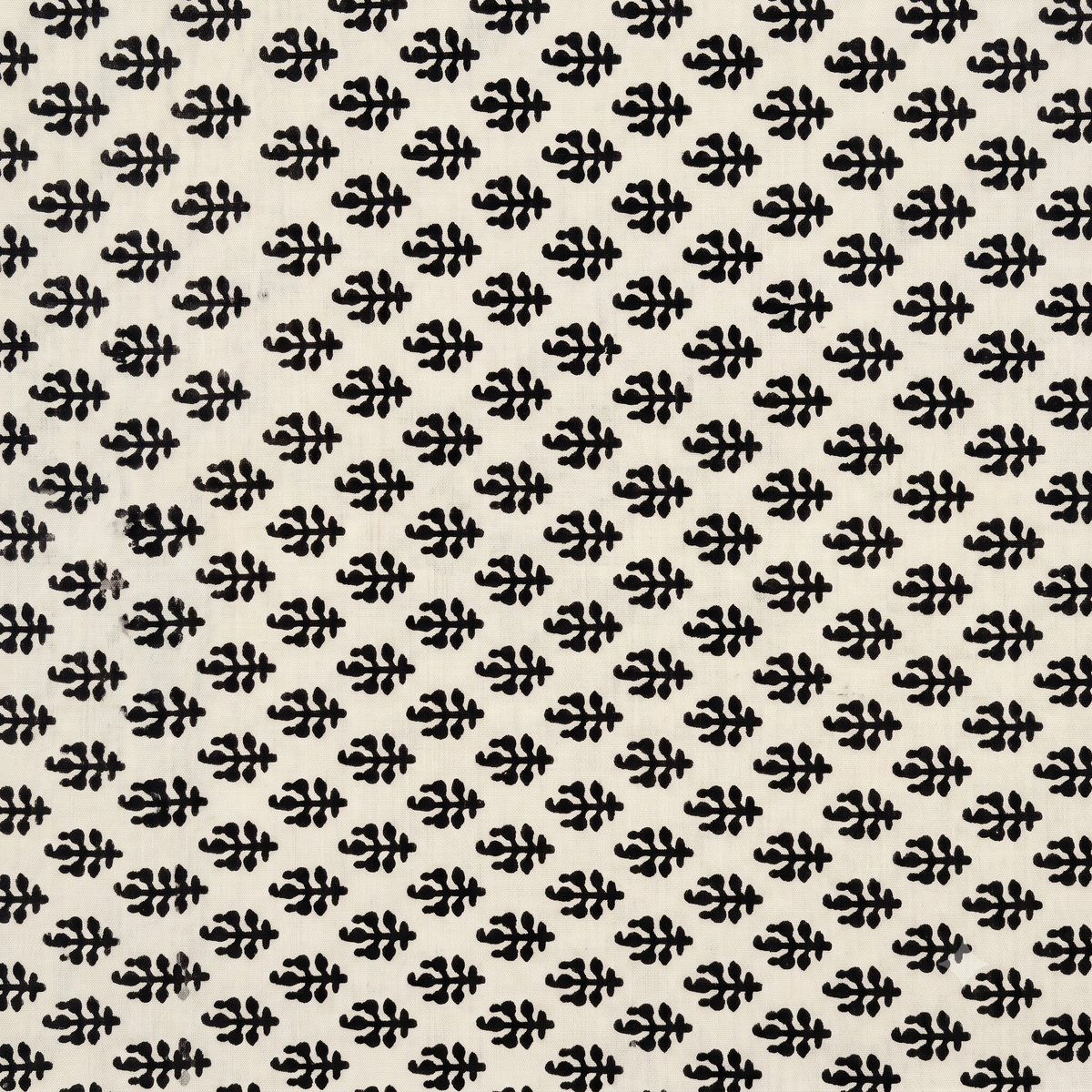 Bagru Daboo Block Print Cotton Fabric – Ivory & Black Buti