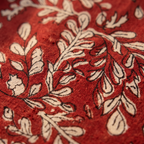 Bagru Daboo Block Print Cotton Fabric – Madder Red Vine