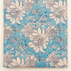 Sanganer Block Print Cotton Fabric by the Yard – Aqua & Cream Floral