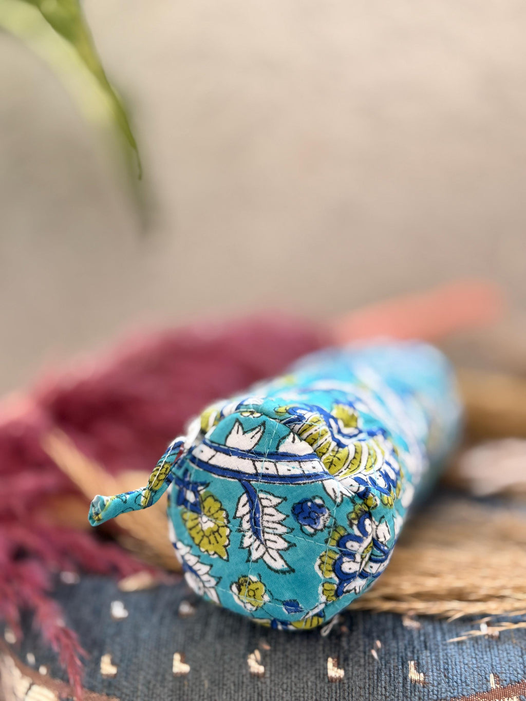 Hand Block Print Pencil Case, Cotton Stationery Pouch, Handmade Zipper Bag, Unique Gift for Students