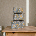 Hand Block Print Cotton Cosmetic Bag, Handmade Travel Pouch, Toiletry Organizer, Unique Handmade Gift