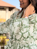 Hand Block Print Cotton Bathrobe, Natural Dye Kimono Robe, Lightweight Spa Robe, Handmade Gift for Her or Him
