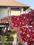 Hand Block Print Cotton Bathrobe, Natural Dye Kimono Robe, Lightweight Spa Robe, Handmade Gift for Her or Him