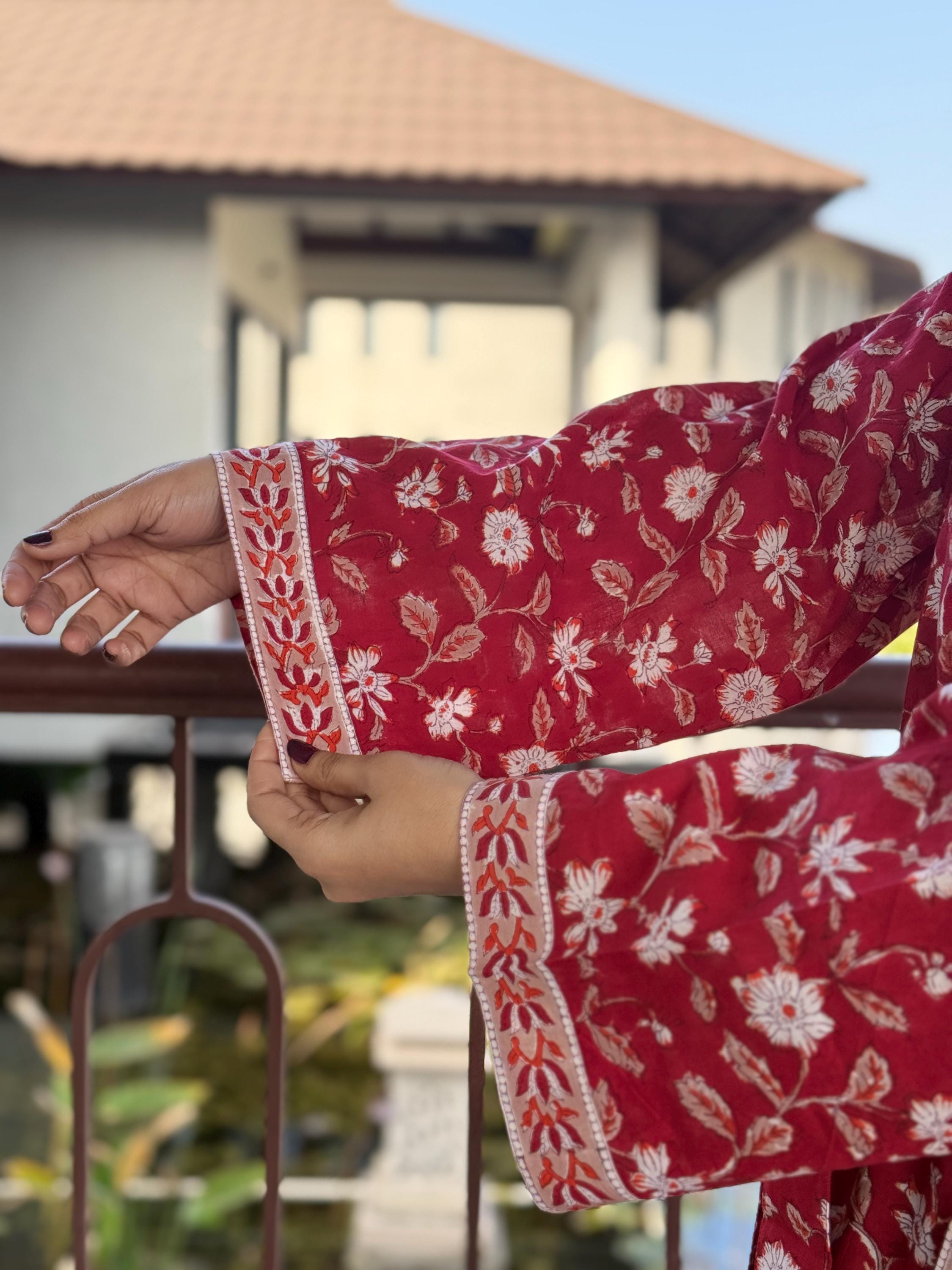 Hand Block Print Cotton Bathrobe, Natural Dye Kimono Robe, Lightweight Spa Robe, Handmade Gift for Her or Him