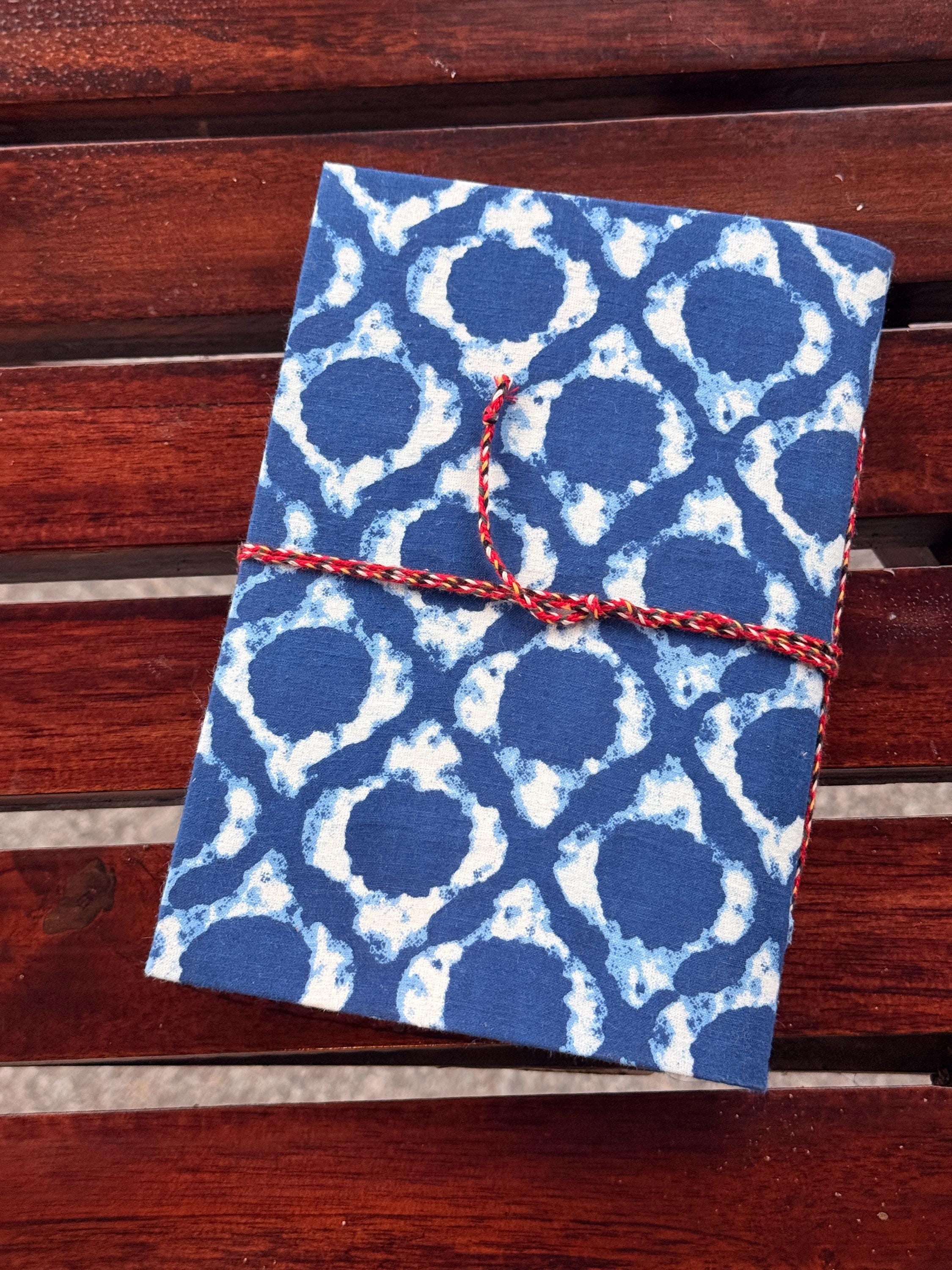 Handmade Indigo Block Print Diary | Handcrafted Fabric Journal | Artisan Notebook for Writing, Sketching & Gifting