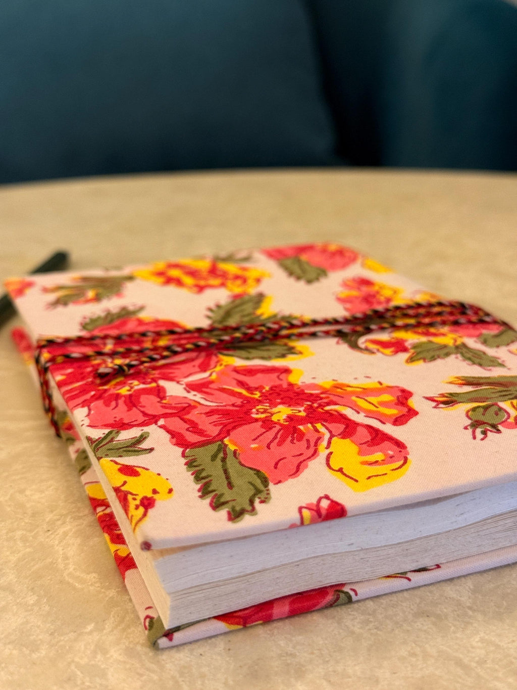 Hand Block Print Handmade Paper Diary, Handmade Journal Notebook, Artisan Writing Journal, Sustainable Gift