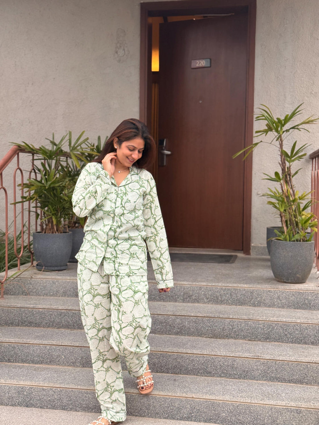 Hand Block Print Cotton Coord Set, Matching Top and Pants Set, Handmade Loungewear Set, Comfortable Summer Outfit