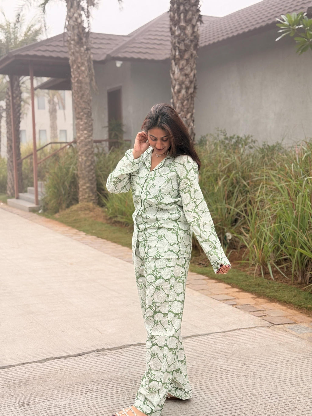 Hand Block Print Cotton Coord Set, Matching Top and Pants Set, Handmade Loungewear Set, Comfortable Summer Outfit