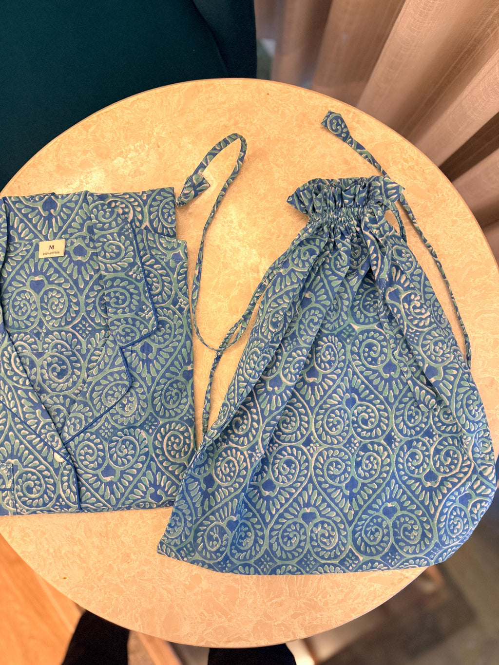 Hand Block Print Cotton Coord Set, Matching Top and Pants Set, Handmade Loungewear Set, Comfortable Summer Outfit