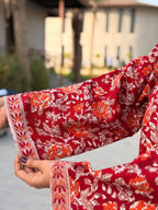 Hand Block Print Cotton Waffle Robe, Floral Kimono Loungewear