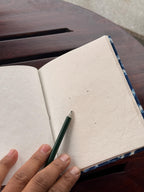 Handmade Indigo Block Print Diary | Handcrafted Fabric Journal | Artisan Notebook for Writing, Sketching & Gifting