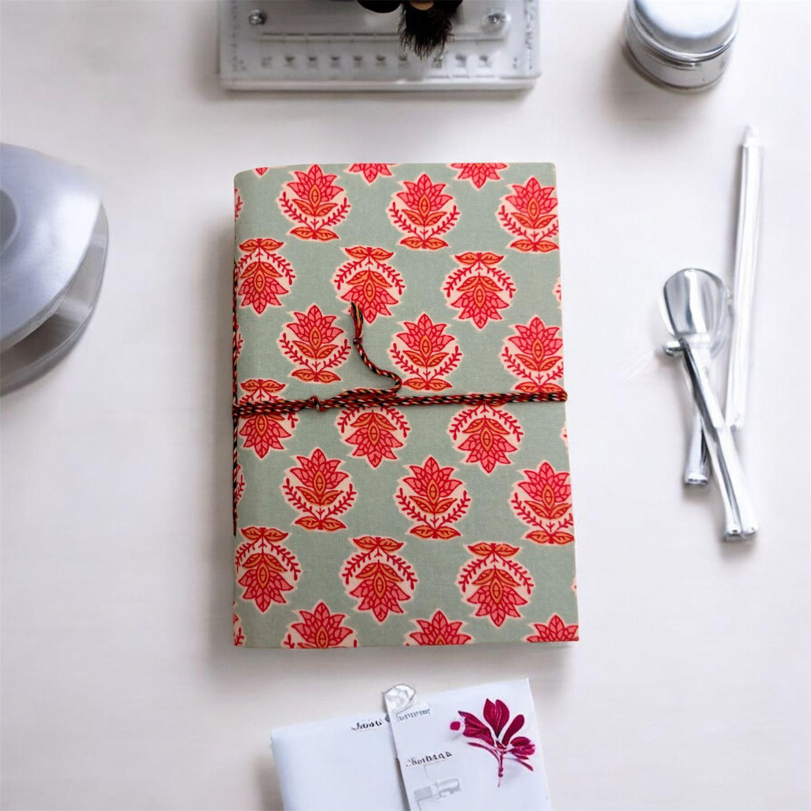 Hand Block Print Handmade Paper Diary, Handmade Journal Notebook, Artisan Writing Journal, Sustainable Gift