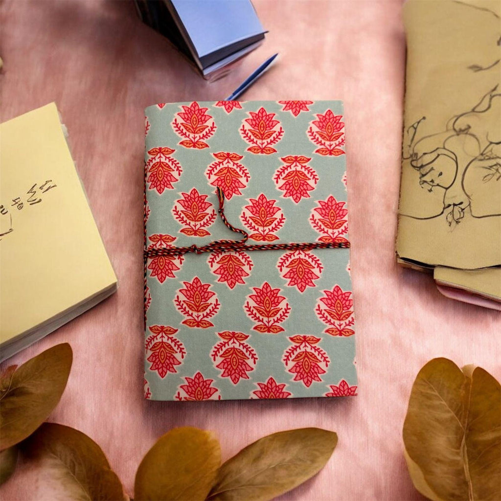 Hand Block Print Handmade Paper Diary, Handmade Journal Notebook, Artisan Writing Journal, Sustainable Gift