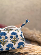 Hand Block Print Pencil Case, Cotton Stationery Pouch, Handmade Zipper Bag, Unique Gift for Students