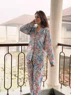 Hand Block Print Cotton Coord Set, Matching Top and Pants Outfit, Handmade Lounge Wear, Boho Summer Set