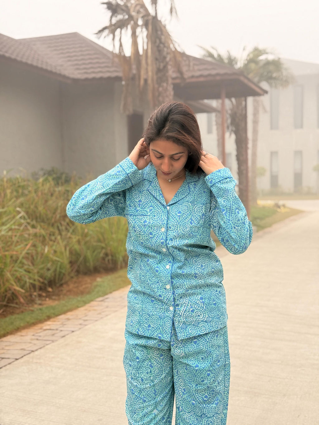 Hand Block Print Cotton Coord Set, Matching Top and Pants Set, Handmade Loungewear Set, Comfortable Summer Outfit