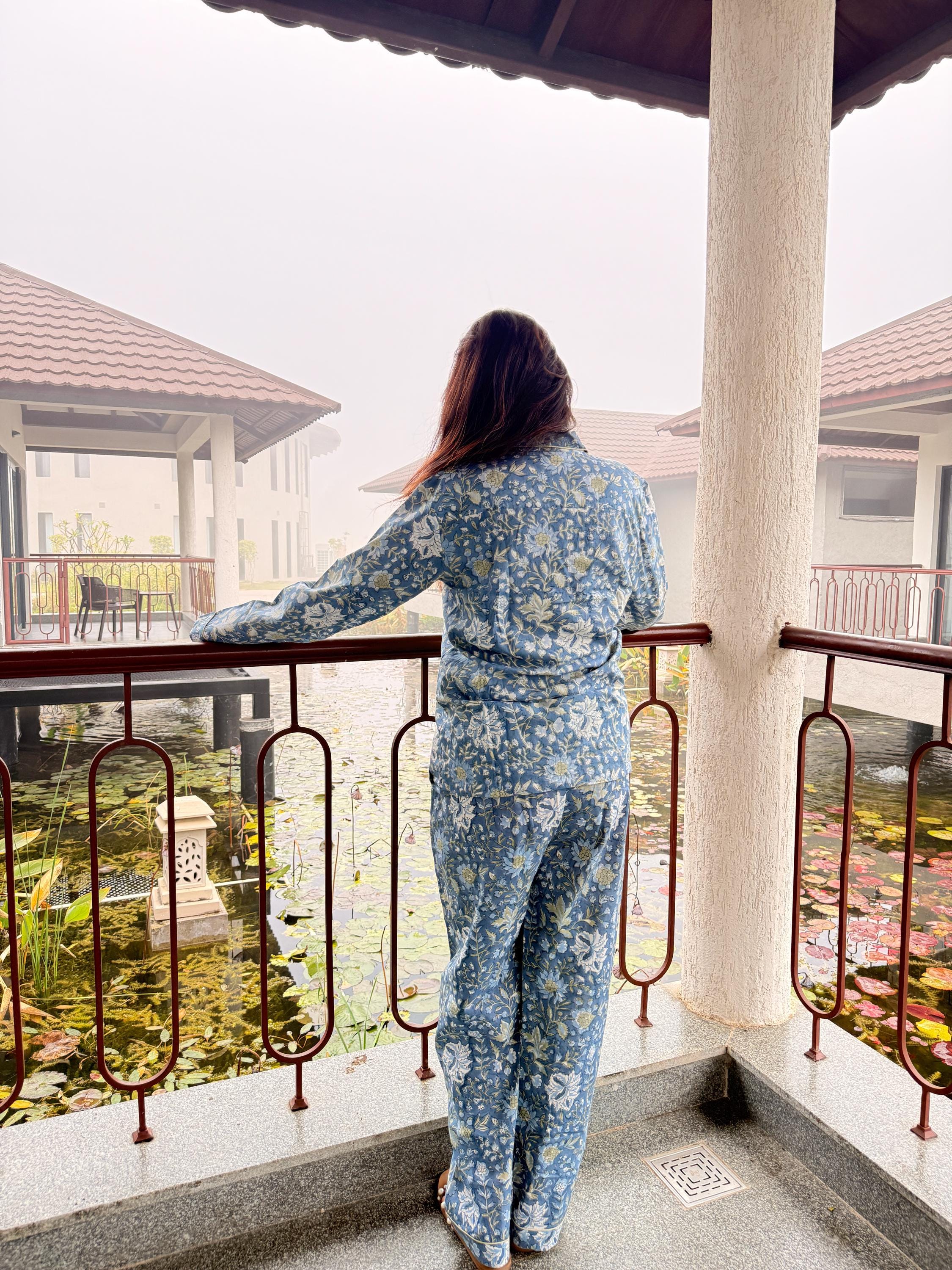 Hand Block Print Cotton Coord Set, Matching Top and Pants Set, Handmade Loungewear Set, Comfortable Summer Outfit