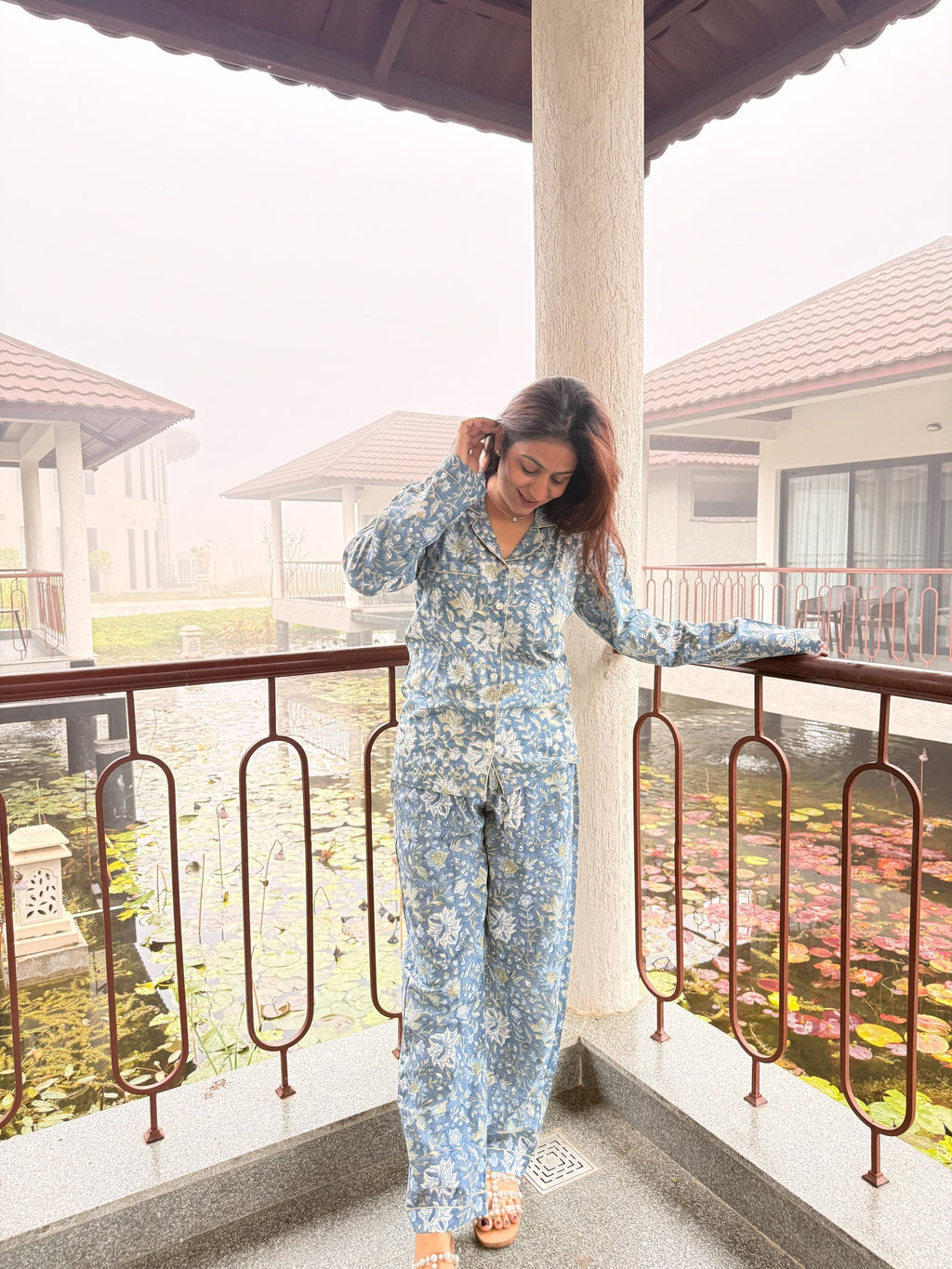Hand Block Print Cotton Coord Set, Matching Top and Pants Set, Handmade Loungewear Set, Comfortable Summer Outfit