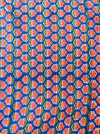 Hand Block Print Cotton Running Fabric, Natural Dye Fabric by the Yard, Handmade Indian Textile, Sewing Craft Fabric